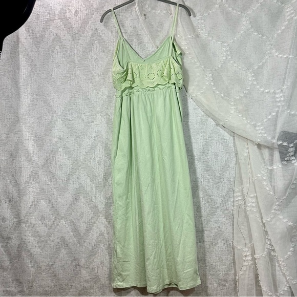 NWT Zara Mint green eyelet maxi dress size M - Picture 5 of 10